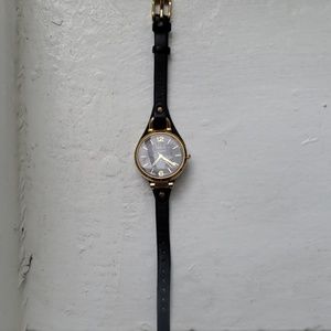 Fossil Leather and Gold Watch